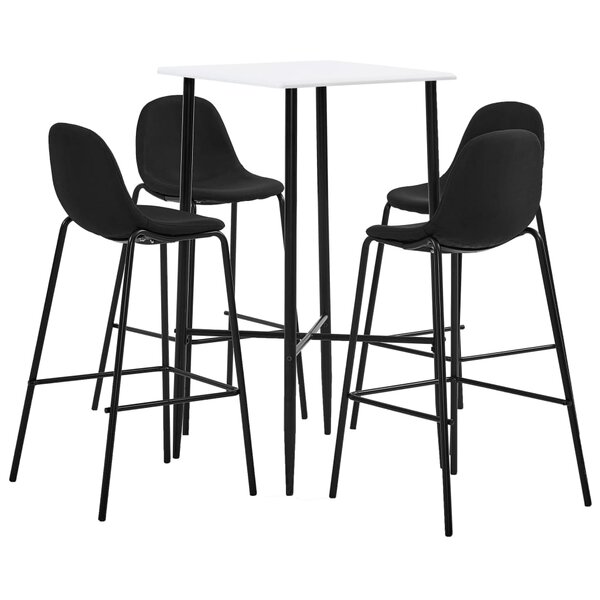 vidaXL Ensemble de bar 5 Pièces Tissu Noir