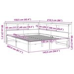 vidaXL Lit bibliothèque sans matelas blanc 140x200 cm bois pin massif