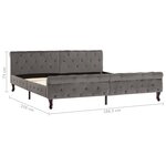 vidaXL Cadre de lit Gris Velours 180x200 cm