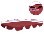 vidaXL Toit de rechange balançoire bordeaux 150/130x105/70 cm