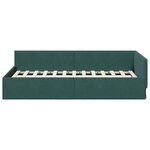 vidaXL Cadre de lit d'angle Vert foncé 90 cm x 190 cm tissu