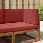 vidaXL Coussin de canapé d'extérieur 3 Pièces Bordeaux Polyester