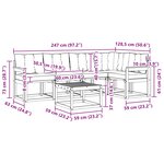 vidaXL Ensemble de canapés d'extérieur 6 Pièces Blanc et Beige
