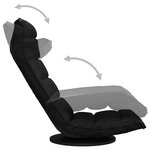 vidaXL Chaise pivotante de sol Noir Tissu