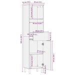 vidaXL Armoire salle de bain marron 38x33x160 cm bois massif manguier