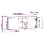 vidaXL Meuble TV vieux bois 102x35x50 cm bois d'ingénierie