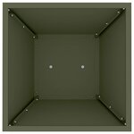 vidaXL Pots de jardin en forme de pilier   2 pièces  avec bol vert olive  dimensions 35x35x73 cm  en acier.