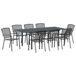 vidaXL Ensemble de salle à manger pour jardin 9 Pièces Acier