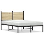 vidaXL Cadre de lit en métal sans matelas chêne sonoma 120x200 cm