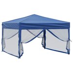 vidaXL Tente de réception pliable avec parois Bleu 3x3 m
