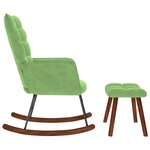 vidaXL Chaise à bascule avec repose-pied vert clair velours
