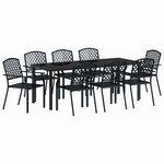 vidaXL Ensemble de salle à manger pour jardin 9 Pièces Anthracite