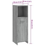 vidaXL Armoire de bain Sonoma gris 30x30x95 cm Bois d'ingénierie