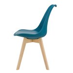 Lot de 4 chaises de salle à manger similicuir hêtre turquoise 03_0006767