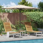 vidaXL Transats 2 Pièces avec Table 3 Pièces Marron Bois d'acacia massif