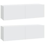 vidaXL Ensemble de meubles TV 5 Pièces Blanc Bois d'ingénierie