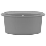 vidaXL Évier de cuisine en granit Bac unique Ovale Gris