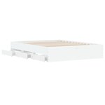 vidaXL Cadre de lit avec tiroirs blanc 140x200 cm bois d'ingénierie