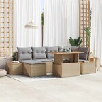 vidaXL Ensemble de salle à manger pour jardin 7 Pièces Beige  Gris