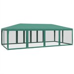 vidaXL Tente de fête avec 12 parois latérales en maille vert 8x4m PEHD