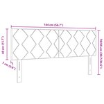 Tête de lit LED vidaXL design blocs de diamant bleu foncé 144 cm velours