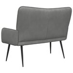 vidaXL Sofa 2 places Gris foncé 115 x 61 x 87 cm Velours