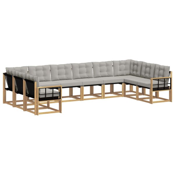 vidaXL Ensemble de canapés d'extérieur 10 pc Blanc et gris clair