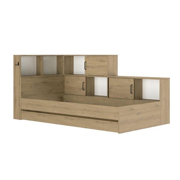 Lit rangement erwan 90x200 chêne