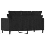 vidaXL Canapé à 2 places Noir 120 cm Velours