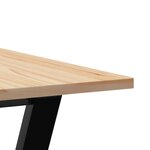 vidaXL Table à manger cadre en Y 60x60x75 cm bois de pin massif acier