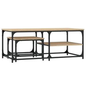 vidaXL Tables basses gigognes 2 Pièces chêne sonoma bois d'ingénierie