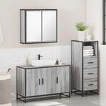 vidaXL Ensemble de meubles de salle de bain 3 Pièces Sonoma gris