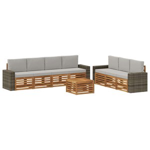 vidaXL Ensembles de canapés avec coussin 8 Pièces Bois d'Acacia Massif