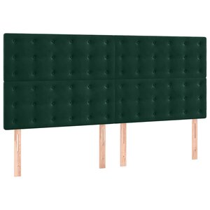 vidaXL Tête de lit Vert foncé 160x5x118/128 cm Velours