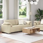 vidaXL Canapé 2 Pièces Crème 219 x 80 x 82 cm tissu