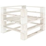 vidaXL Canapé palette de jardin avec coussins crème Bois