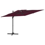 vidaXL Parasol cantilever à double toit Bordeaux Rouge 300x300 cm