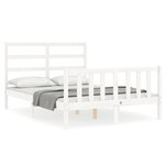 vidaXL Cadre de lit sans matelas blanc 120x200 cm bois de pin massif