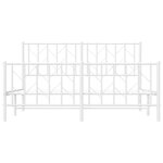 vidaXL Cadre de lit métal sans matelas et pied de lit blanc 150x200 cm