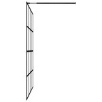 vidaXL Paroi de douche avec étagère Noir 80x195 cm Verre ESG&Aluminium