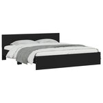 vidaXL Cadre de lit avec tête de lit et LED noir 180x200 cm