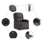 vidaXL Fauteuil inclinable de massage électrique marron foncé