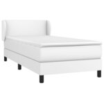 vidaXL Sommier à lattes de lit avec matelas Blanc 90x200 cm Similicuir