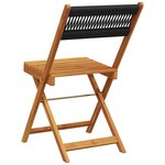 vidaXL Chaises de bistrot lot de 2 noir bois d'acacia et corde
