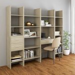 Vidaxl bibliothèque chêne sonoma 60x35x180 cm aggloméré