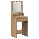 vidaXL Table de Toilette avec étagère Chêne artisanal 50 x 41 x 135 cm