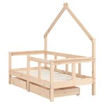 vidaXL Cadre de lit enfant avec tiroirs 70x140 cm bois de pin massif