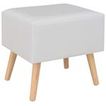 vidaXL Table de chevet Blanc 40x35x40 cm Similicuir