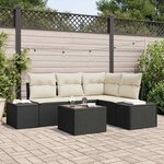 vidaXL Ensemble de canapé de jardin 5 Pièces Noir Poly rotin