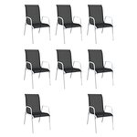 vidaXL Mobilier de salle à manger d'extérieur 9 Pièces Acier Noir
